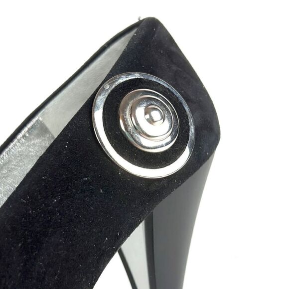 CHARLES JOURDAN Paris Black Suede Heels US 9,5-10 - Picture 7 of 15